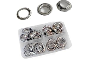 RERI Außenwerbung Öseng Silber 100 Set Φ8mm mit Ösen-Einstellwerkzeug für Schnürsenkel, Kleidung, Rucksack, Schuhleder