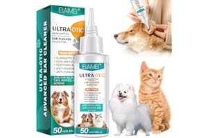 JCZQDRPC Ear Cleaner for Dogs, 50ml Dog Ear Drops, for Dogs Yeast Infection, Ear Care for Dogs Relief Dog Itchy Ears, Dog Ear Cleaner is an Antibacterial, Non Irritating Ear Drops for Dogs and Cats