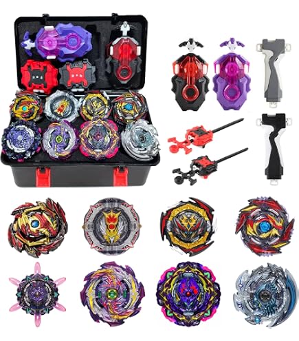 Set De 2 Peonzas NADO S7 Con Lanzador Pistola-Arco 2 En 1 – Anillo Metálico – Giro Derecho/Izquierdo – Para Niños De 5 A 12 Años