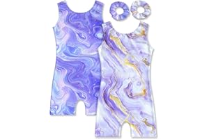 Mulnall 2 Pack Gymnastics Leotard for Girls Dance Biketard Unitards Tumbling Outfits for Kids