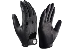 GSG SINCE 1998 GSG Guantes de Conducir de Cuero Genuino para Hombres Guante de Cuero de Piel de Oveja con Pantalla Táctil Retro sin Forro M210611 M170806