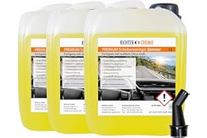 ‎RICHTER CHEMIE Richter Chemie Scheibenreiniger Sommer Scheibenwischwasser mit Ausgießer für klare Sicht im Auto - Wischwasser Auto - 3 x 5 Liter