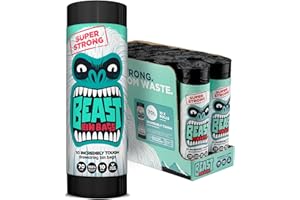 BEAST BIN BAGS, 10 Rolls of 10 x 70 Litre Bags (Total 100 Bags) - Made From 100% Recycled LLDPE - Incredibly Strong Drawstring Black Bin Bags