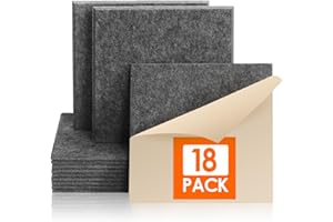 Rdutuok 18 Stück Selbstklebend Akustikplatten,30x30x1 cm Akustik Absorber Akustikpanel Schallschutzplatten für Tonstudio,Büro,Studio,Akustische Behandlung und Wanddekoration,Dunkelgrau