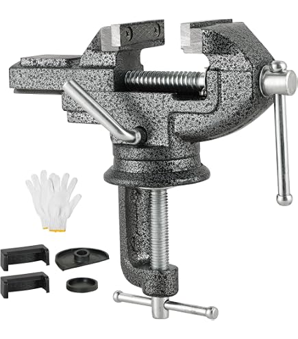 Mesee Mini Drill Press Vise With Suction Cup – 360° Rotating Carving Clamp For Jewelry, Watches, DIY Crafts & Models (Grey)