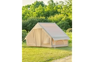 DARTMOOR Tente Gonflable 4-6 Personnes Tente de Camping Randonnéed Double Porte 4 Saisons Tissu Oxford Résistant au Vent Imperméable Extérieur Facile à Installer avec Pompe à Air et Sac de Transport