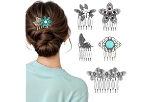 6 Stück Schmetterlings Einsteckkamm,Mabor Strass Steckkamm Haare Haarkamme zum Stecken French Comb Zinklegierung Haarkamm für Frauen mit dünnem und dickem Haar(6 Stile,6 Größen)