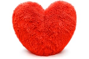 NIGHTZONE Teddy Cuddles Heart Shape 3D Fleece Filled Cushion Soft Comfortable Warm & Cozy Home Decor Size 38cm 100% Polyester Teddy Heart (Red)