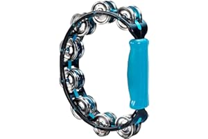 VOLT BY VOGGENREITER Voggenreiter Hi-Lo Tambourine Schellenkranz Percussion Instrument (Durchmesser: 23 cm, neuartiger Resonanzspalt, solide und leichte Konstruktion, integrierte Stoßdämpfer), Blau/Schwarz