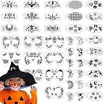 16-teilige Gesichtsmalschablonen Set - Wiederverwendbar Für Karneval & Halloween