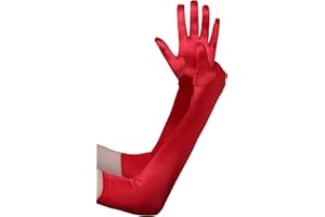 BABEYOND ArtiDeco Guantes de Satén Mujer Vintage Guantes hasta los Codos Novia Accesorios Guantes Largos para Boda Fiesta Disfraz Accesorios