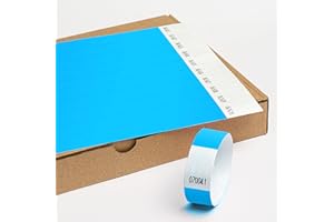 MESSIMO Einlassbänder aus Tyvek ohne Aufdruck 19 x 255 mm - 100 Stück Party Eintrittsbänder - Selbstklebend und Wasserdicht Festival Armbänder - Club Bänder