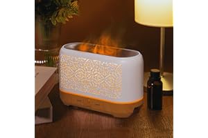 ‎EARNEST LIVING Earnest Living Ätherisches Öl Diffusor Klassischer Flammdiffusor 200 ml Timer Nachtlichter und automatische Abschaltfunktion Home Office Luftbefeuchter Aromatherapie-Diffusoren für ätherische Öle
