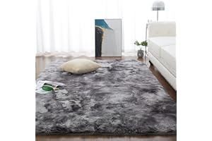 CHOSHOME Tappeti Per Soggiorno Tappeto Grande Super Soffice e Soffice Che Non Perde Peli Tappeti Shaggy Motley Tappeto Tie-dye Tappeti Moderni per Interni per Camere da Letto Grigio Scuro 200x290cm