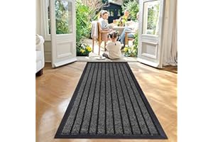 Cozy Haven Rubber Runner Rug – Outdoor & Indoor Heavy Duty Washable Non-Slip Runner Rug for Kitchen Garden, Inside & Outside Floor Mats, Waterproof and Dirt Trapper Entrance Rug (60x180 cm, Grey)