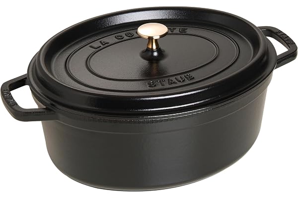 STAUB Cocotte en Fonte, Ovale, Ø 33 cm, 6,7 L, Noir Mat