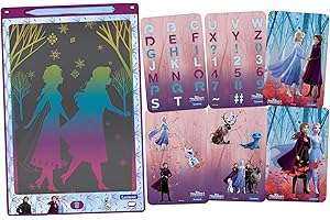 Lexibook, La Reine des Neiges, Ardoise Magique, Jouet Artistique et créatif pour Filles et garçons, Format A4 avec dessins multicolores, Violet/Bleu, CRT10FZ