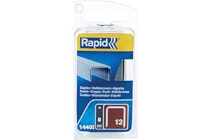 Rapid Tackerklammern Typ 12, 8mm Klammern, 1.440 Stk., Flachdrahtklammern für Polstern