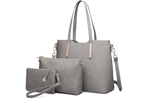 Miss Lulu Handtasche Damen Schultertaschen für Damen Tragetasche Damen Tote Bag Groß Henkeltasche Damen Frauen Schulter Beuteltote Gross Henkeltasche Set 3-teiliges Set