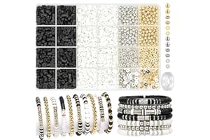 AHLMA 3700 Pezzi Perline per Braccialetti per Bigiotteria fai da te Perline per Collane Può Essere Utilizzato per Realizzare Bracciali,Collane, Orecchini