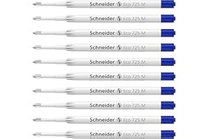 Schneider Eco 725 wkład do długopisu (wyróżniony "Niebieski Anioł", grubość kreski: M) niebieski, 10 sztuk