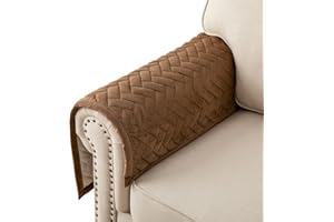 ‎EISMODRA Eismodra Armlehnenbezüge,Armlehnenschoner,Anti-Rutsch- Armkappen für L Form Sofaschoner Chaiselongue ecksofa 2 Sitzer Schonbezüge Wohnzimmer Sessel Hunde Haustiere,Braun,70x70cm(nur 1 Stück)