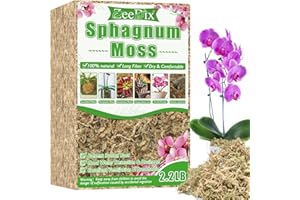 ZeeDix 1kg Sphagnum Moos für Pflanzen, Natürliches Langfaser-Sphagnum-Torfmoos in Großpackung für fleischfressende Pflanzen, Orchideen, Sukkulenten und Reptilien (80L hydratisiert)