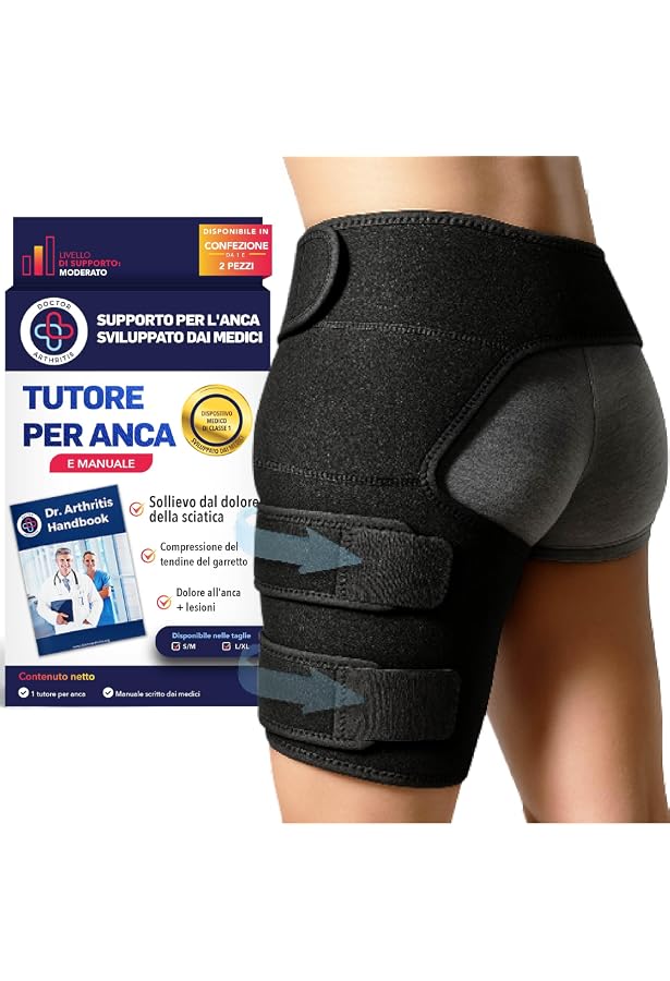 KUMSODE Fascia Inguinale Regolabile, Supporto Per Dolore All'Anca, Muscoli Ischiogambali, Coscia E Nervo Sciatico, In Neoprene Traspirante