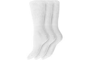 SOCKSMAD Ladies Non Elastic Diabetic Socks 4-8 Hand Linked Toe Seam 80% Cotton Soft Extra Wide Top Grip (Pack of 3) (4-8, Assorted)