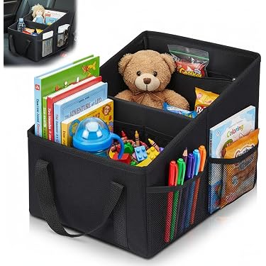 3-in-1 Auto Rücksitz Organizer Mit Getränkehalter, Taschentuchbox & Haken – Schwarz Multifunktional