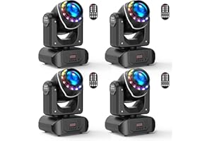 OSUSUENT 4PCS 100W Teste Mobili LED Beam con Telecomando 10 GOBOS 8 Colori 18 prismi Luci da festa ad effetto fascio ad alta luminosità adatte per Disco Club Performance Bar Illuminazione