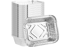 WOPPLXY 100 Pièces Barquette Aluminium 410 ml, 15 x 12 x 4,6 cm Barquette Aluminium Barbecue pour Griller, Cuire au Four et Servir des Aliments