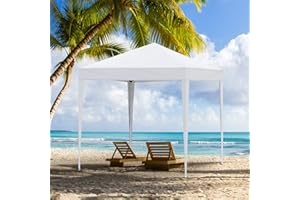 CLIPOP Portable 2x2m Garden Gazebo Pop Up Tent with Powder Coated Steel Frame and Carrying Case, Waterproof Marquee Tent for Outdoor Camping Beach