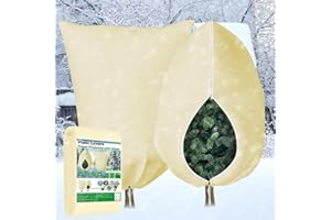 OZMI Garden Fleece Frost Protection with Zipper, 2pcs 100x100cm Outdoor Plant Covers for Winter,Horticultural Fleece for Plants Jackets Garden Fleece Bags for Olive Tree Fleece Frost Protection Cover
