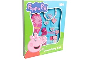 TDL 11pc Peppa Pig Beauty Set Girls Jewellery & Hair Accessories Kit Gift Set Dress Up Hairbrush Bracelets Scrunchies Charms