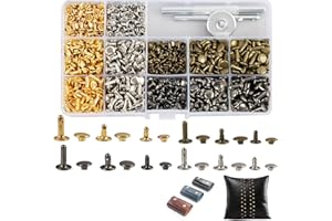 ECEOTHSY 480 Remaches Para Cuero Cierre De Botón 4 Couleurs Remaches Para Cuero Con 3 Piezas Herramientas, Incluye Herramientas De Fijación, Para Artesanías En Cuero, Sombreros, Jeans, Zapatos Y Chaquetas