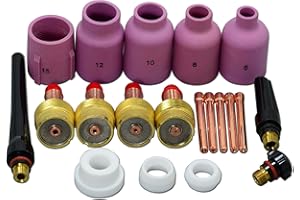 RIVERWELD TIG Gas Lens Ugello Alluminio Kit 995795 45V116 45V64 57N75 57N74 53N87 53N88 53N89 Kit Fit QQ300 PTA DB SR WP 17 18 26 Accessori Torcia Saldatura TIG 20pcs