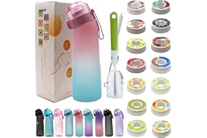 BOPELMALLS Air Water Bottle with Flavour Pods,650ml Starter Up Sports Water Bottles BPA Free 0% Sugar Flavour Pods Scented Water Cup Lockable Leakproof Water Bottle for Fitness and Outdoor