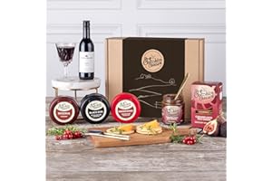 Cheese and Wine Feast Gift Box | Luxury Cheese, Wine, Chutney and Biscuits Gift Hamper | The Cheshire Cheese Company | Red Wine Hamper for Him or Her and Couples