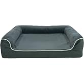 viscopet Premium Sofa Blok sungerli Alezli Fermuarlı Yıkanabilir K&ouml;pek Yatağı(S-siyahkareli-XL)