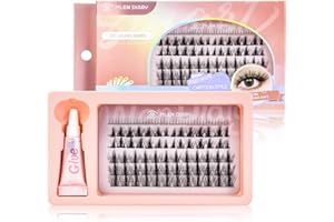 Mlen Diary Cluster Lashes mieszane 3 rodzaje pojedynczych rzęs z 78 szt. demon Lash Bottom Lashes Clusters dla kobiet, przedłużanie rzęs z klejem..