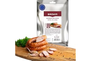 ‎BROWIN BROWIN® Naturdarm für Wurst | Premium Naturdarm für hausgemachte Würstchen, Wacholderwurst, Weißwurst, Bratwurst (Kaliber 28/30 m, 20 Meter, Schweinedarm)