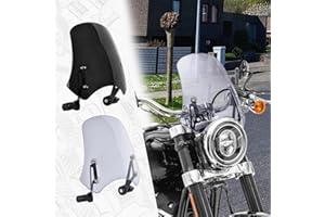 TaTonCycle Moto Double Bulle Pare-Brise déflecteurs de Vent Avant Parebrise visière protecteurConvient pour H-Arley Dyna Iron 883 Softail Sportster 883 Street Bob Accessoires (Gris Fumée)
