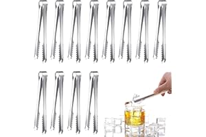 JIASHA 12 pinze per Zucchero in Acciaio Inox, Pinze da Zucchero,Pinze per Ghiaccio Piccole pinze, per antipasti, cubetti di ghiaccio, zollette di zucchero, ideali per cucina, bar e feste