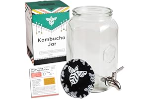 Craft A Brew Pot Kombucha avec Valve de Distribution ; pour la Fermentation du Kombucha ; Comprend Une Housse en Tissu personnalisée - Conception Exclusive