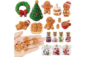 QZOSZ Accesorios GNOME de Navidad, 22 piezas de accesorios Miniaturas con Mini árbol de Navidad, Corona de Navidad, Galletas de Hombre de Jengibre