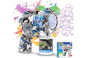 P PANACARE Panacare Graffiti Pistolet à Bulles, Machine à Bulles pour Enfants 4000+ Bulles/Min avec 130ML de Liquide à Bulles, Machine à Bulles Cadeau pour Enfants/Anniversaire/fête, Bubble Gun (Blue)