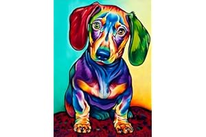 MXJSUA DIY 5D Diamond Painting, Perro Salchicha Dachshund Diamond Painting Kit Completo, Manualidades Adultos Diamond Painting para Decoración De Pared del Hogar 30x40cm