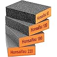 Honsaifau Sanding Blocks 4 Pack Wet and Dry Dual-use, Coarse and Fine Sanding Sponges - 60/100/180/220 Grits 4 Different Specifications, Washable and Reusable, Ideal for Wood Metal Wall Polish