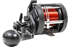 FLADEN Fishing - Warbird 3011 Multiplier Reel (Right Hand) 1+1 Ball Bearing Level Wind Pre Spooled 0.60mm / 45lbs Red Line [11-543011], Black